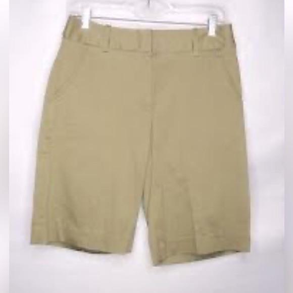 Theory Waist Tab Shorts Women's Sz 8 Tan Chino Walkers - Picture 7 of 8
